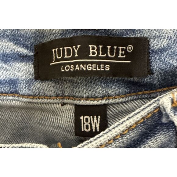 Judy Blue Jeans 18W High Waist Cargo Wide Leg JB88924 Light Wash Blue Stretch - Picture 4 of 16